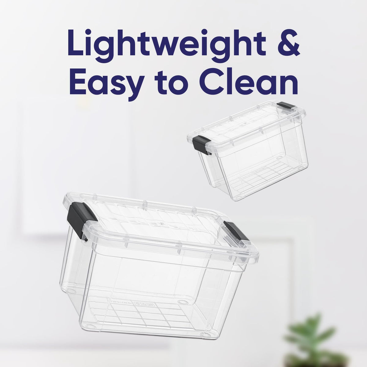 1.4 Quart Mini Clear Plastic Storage Container with Lid (4 Count)