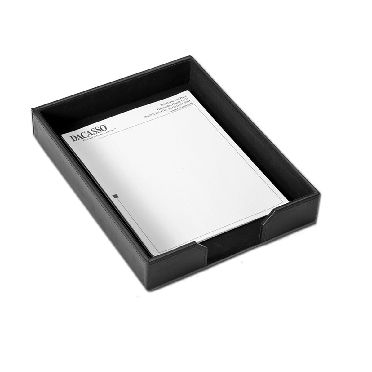 DACASSO Bonded Leather Desk Set - Luxury Leather Desk Pad & Desk Organization Essentials (Black, 6 Piece)