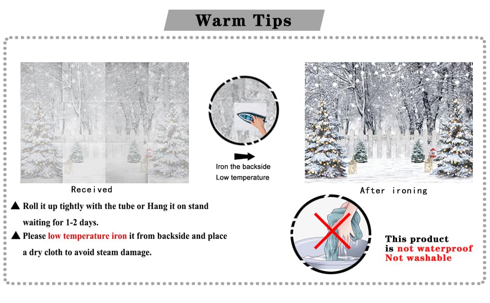 8x6ft Christmas Backdrop Winter Snow Forest White Fence Background Christmas Trees String Lights Lantern Snowman Photography Backdrop Holiday Party Banner Home Decor 115 - size: 8x6ft