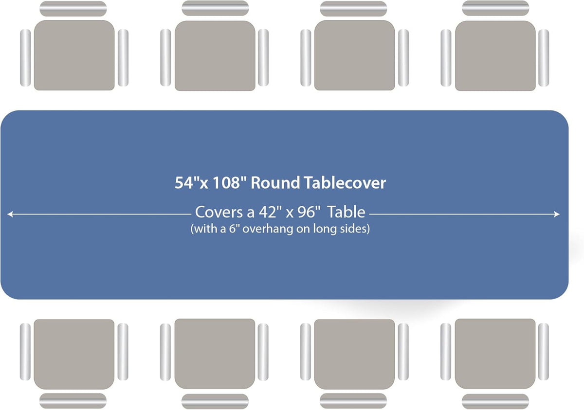 Blue Disposable Plastic Tablecloth for Rectangle Tables (48 Pack) Premium Decorative Table Cloths for Parties, Events & Weddings, Indoors & Outdoors, 54 x 108 inches