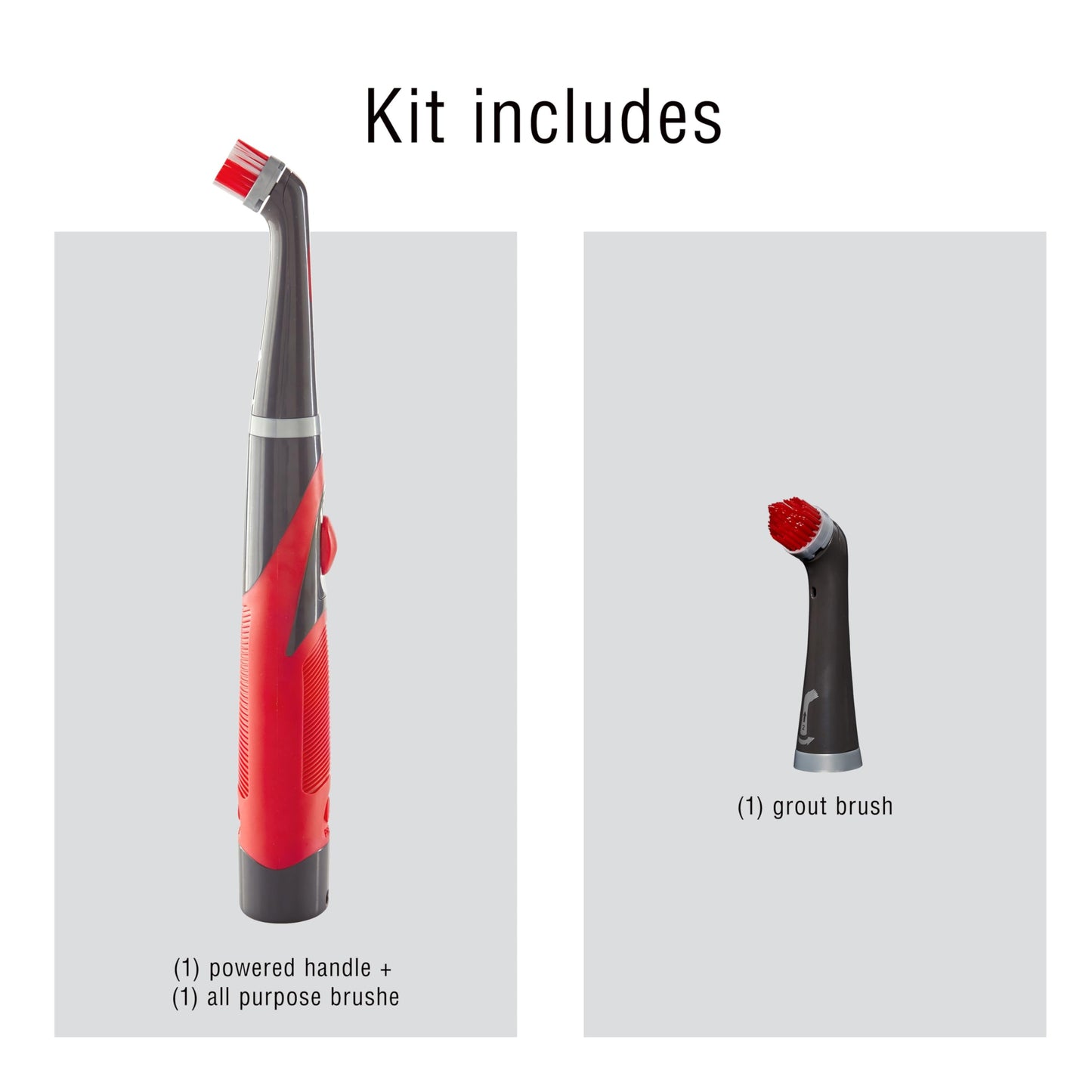 Rubbermaid Reveal Power Scrubber with Multi-Purpose & Grout Head, Cordless Electric Battery Powered Scrub Brush, Water Resistant, for Home/Kitchen/Bathroom/Grout/Tile/Shower/Tub