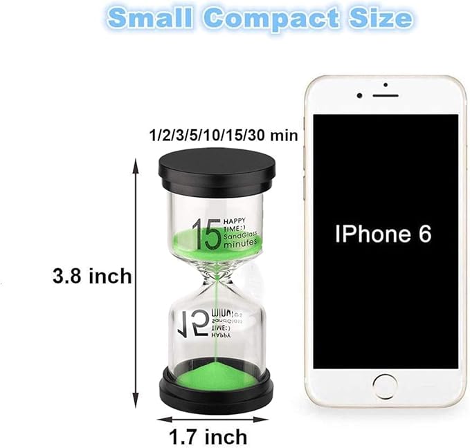 SuLiao Hourglass 2 Minute Sand Timer: Plastic Green Sand Watch 2 Min, Large Reloj De Arena Two Minutos, Colorful Hour Glass Sandglass for Kids, Classroom, Student, Kitchen, Games, Decor