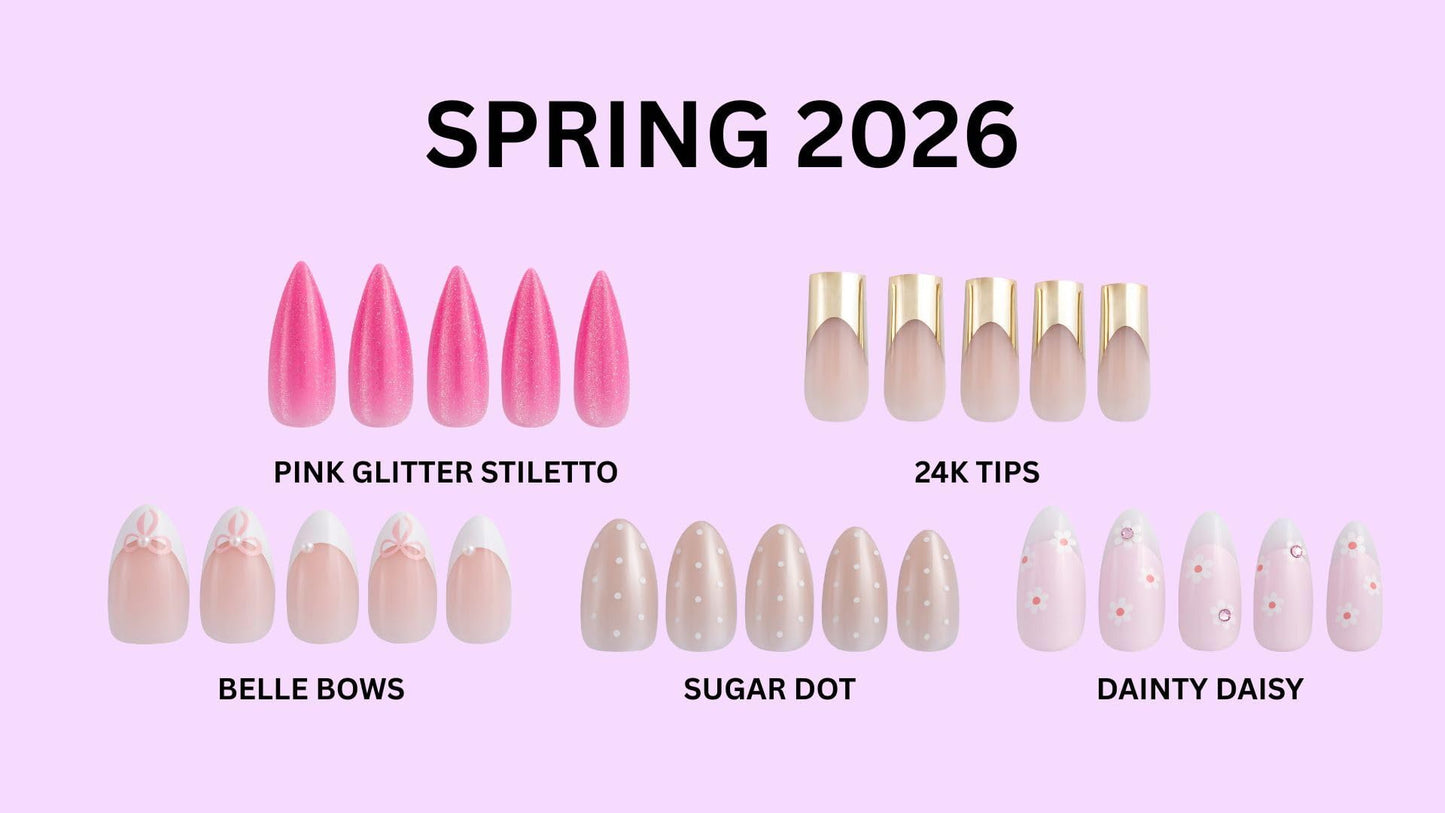 PaintLab Press On Nails - Sugar Dot Glaze Nude Short Almond Fake Nails, 30 Nails in 15 Sizes with Glue, Reusable Salon Quality Press On Nails
