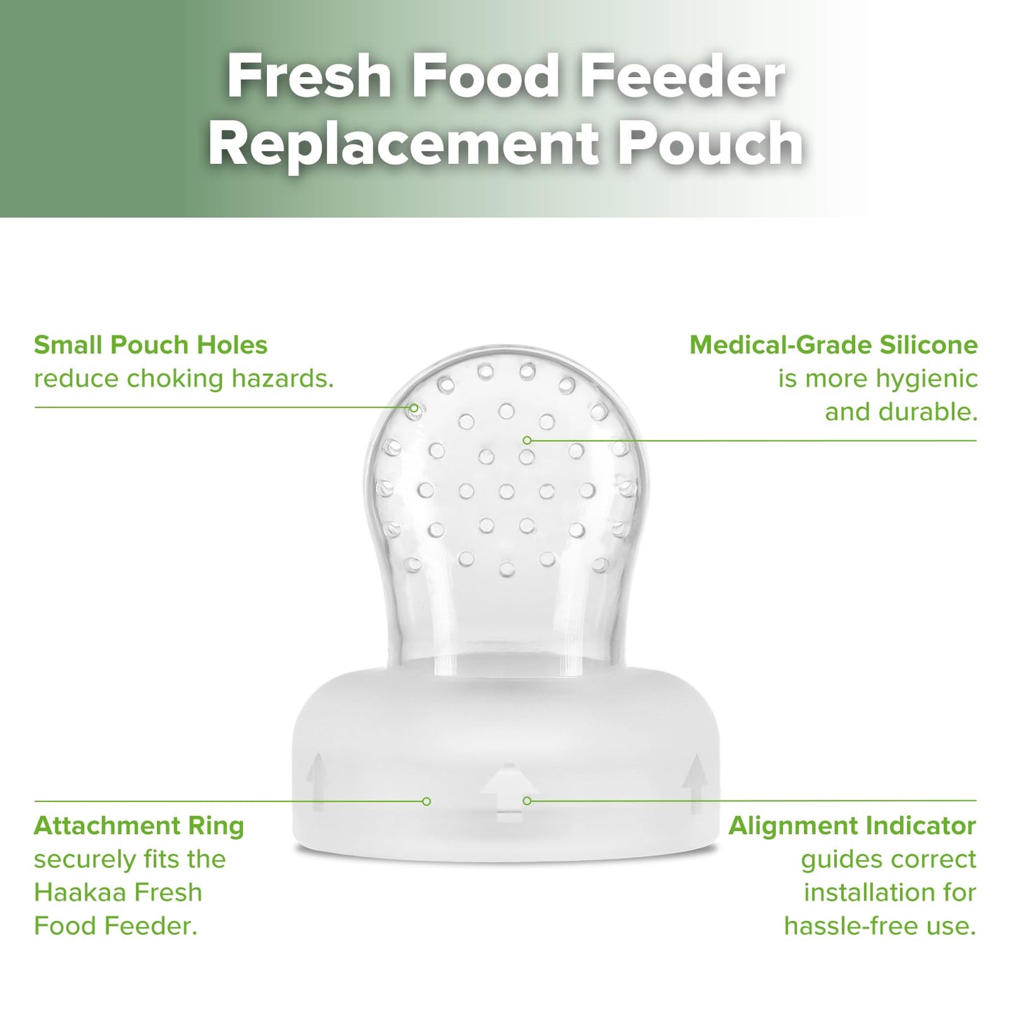 标题:Haakaa Baby Fruit Food Feeder with Mini Freezer Nibble Tray Combo & Silicone Replacement Pouch(Blue & Medium Size)