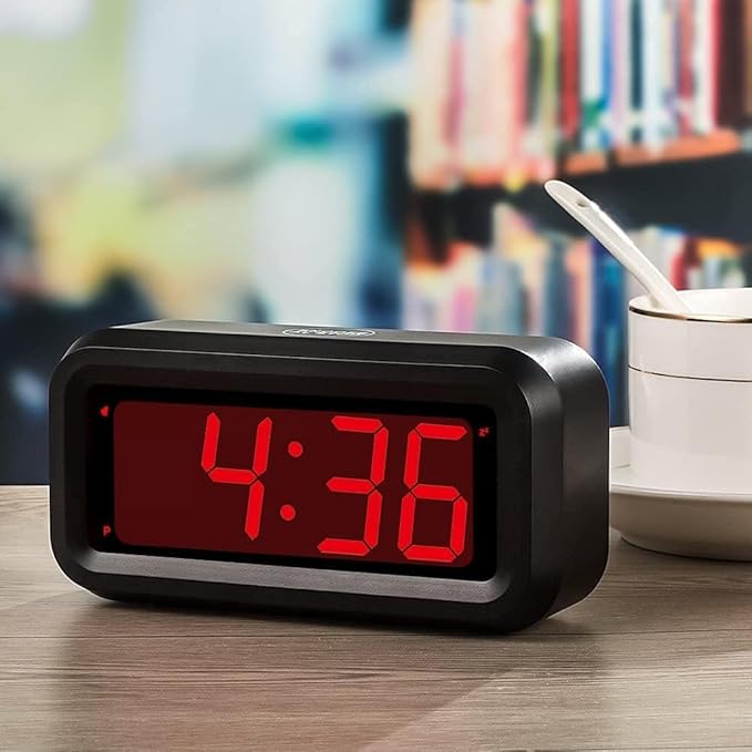 Alarm Clock,1.2'' LED,Cordless,Battery Operated,3-Level Brightness,12/24Hr
