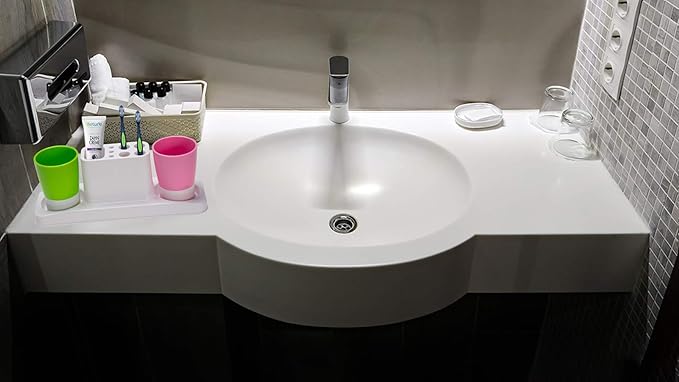 Bathroom Toothbrush Holder Stand Organizer with Rinsing Cups(2 Cups)