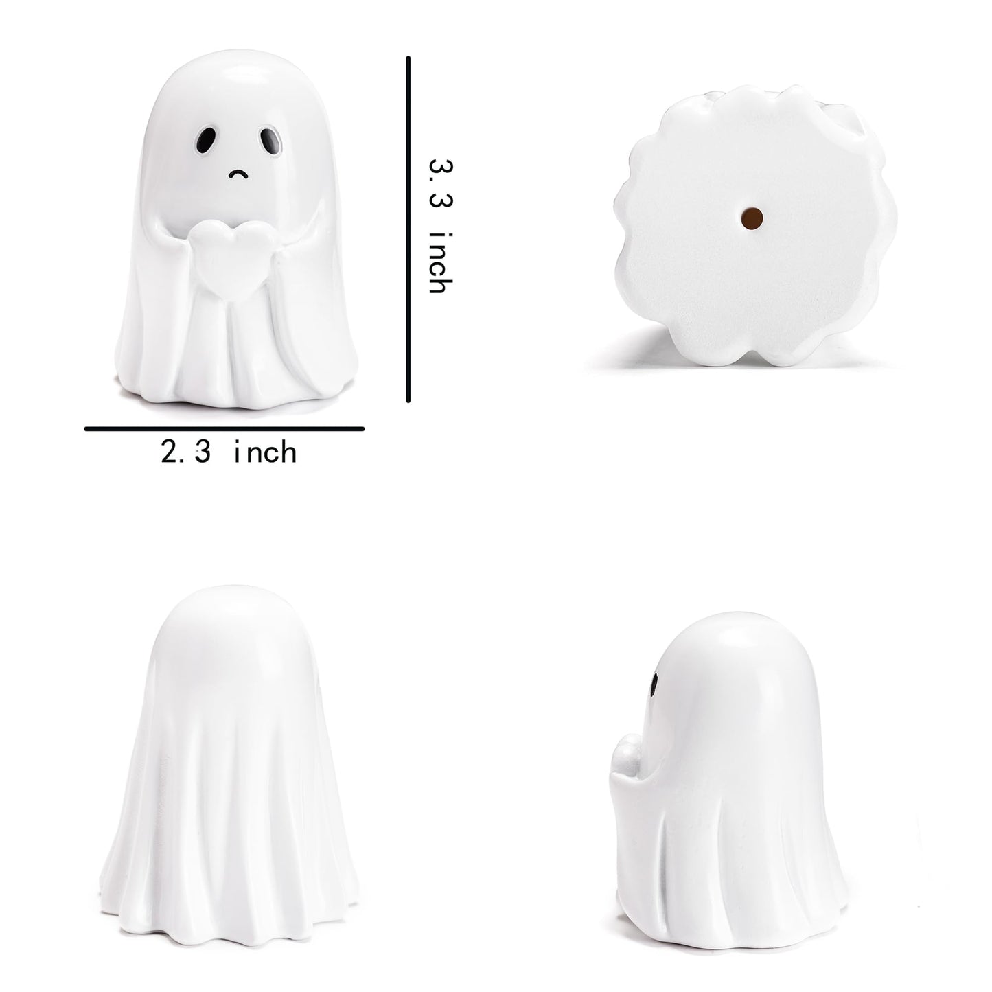 Halloween Ghost Figurine 3pcs Resin Ghost Spooky Statue Set Quirky Gifts Small Figurines for Halloween Party Tabletop Desk Home Decor