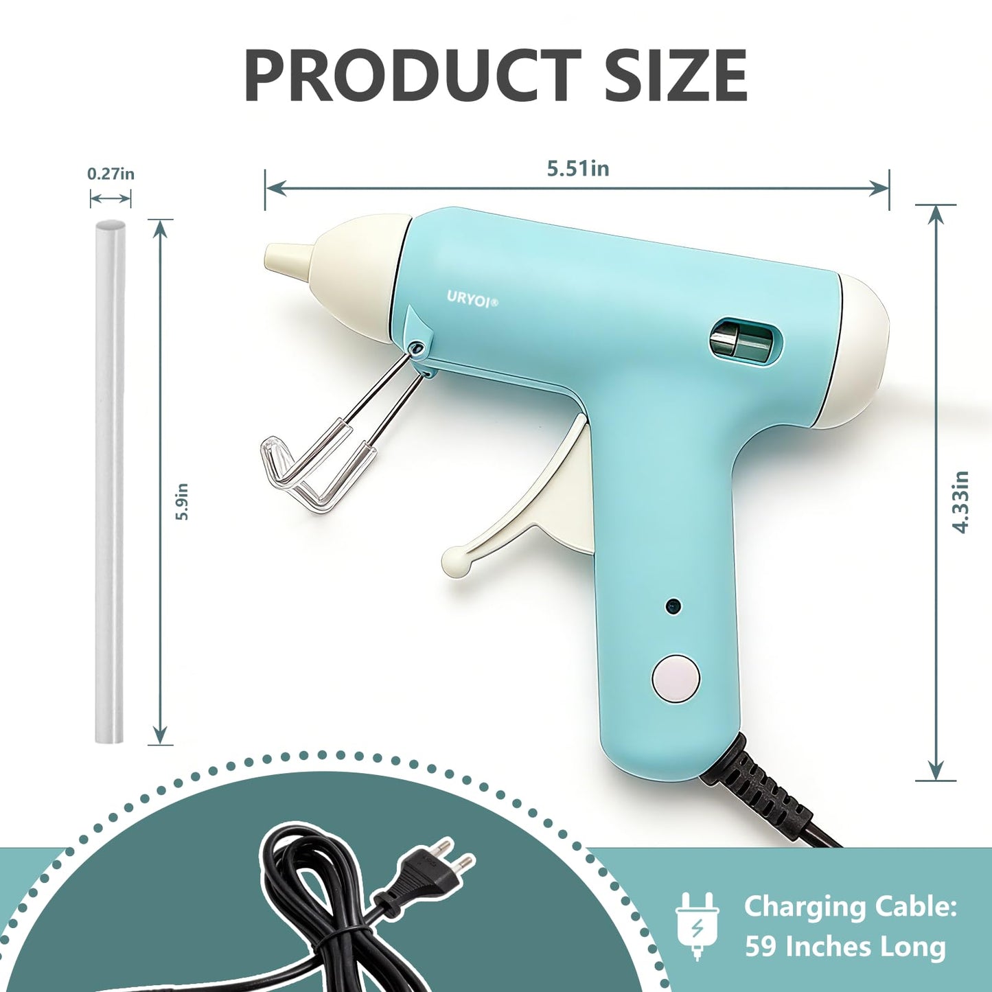 20W Fast Heating Hot Glue Gun, Anti-Drip No Drip Hot Melt Glue Gun with 20 Glue Sticks, 90s Quick Preheat Mini Glue Gun for DIY Crafts, School Projects, Home Repairs & Art Creation (Blue)