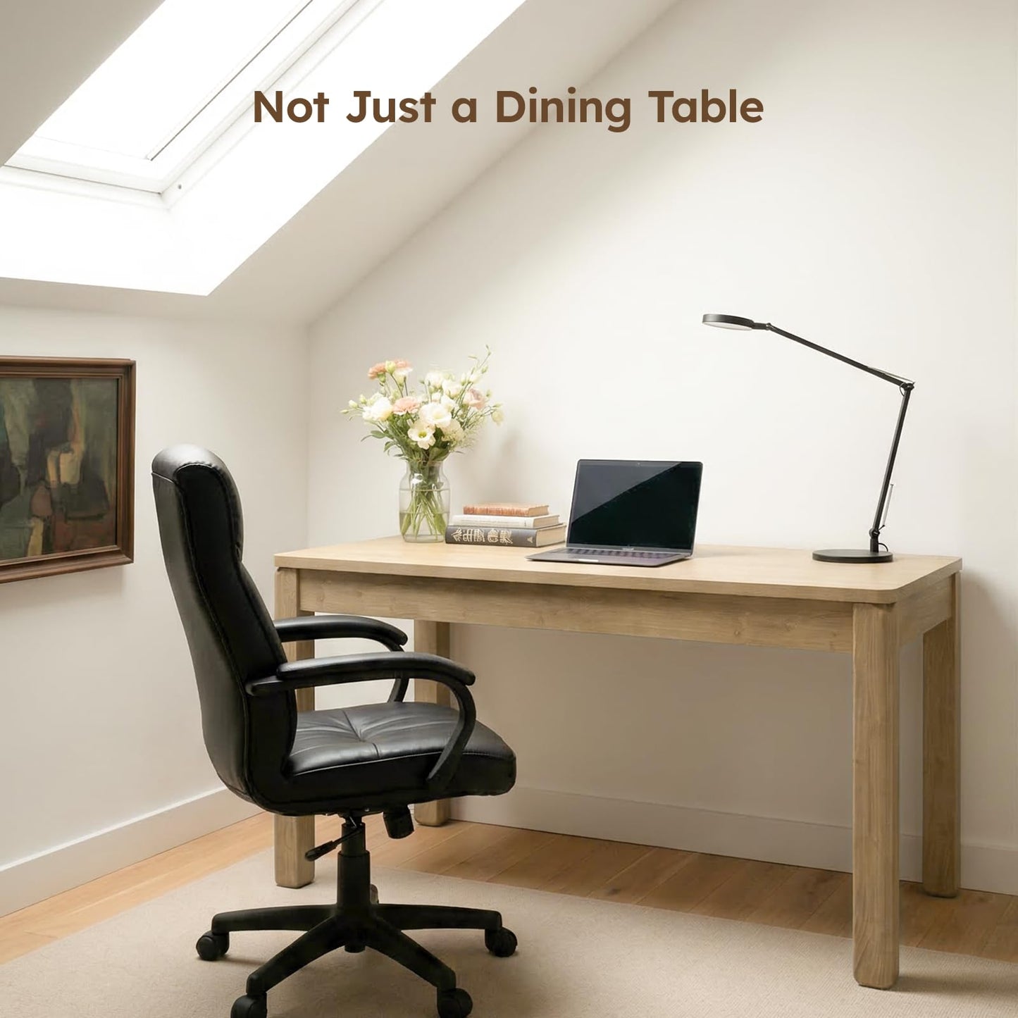 Farmhouse Dining Table, 70" Rectangular Wooden Kitchen Table for 4–6 People, Modern Dining Table & Home Office Desk for Family Gatherings and Study, Easy to Clean, Rustic