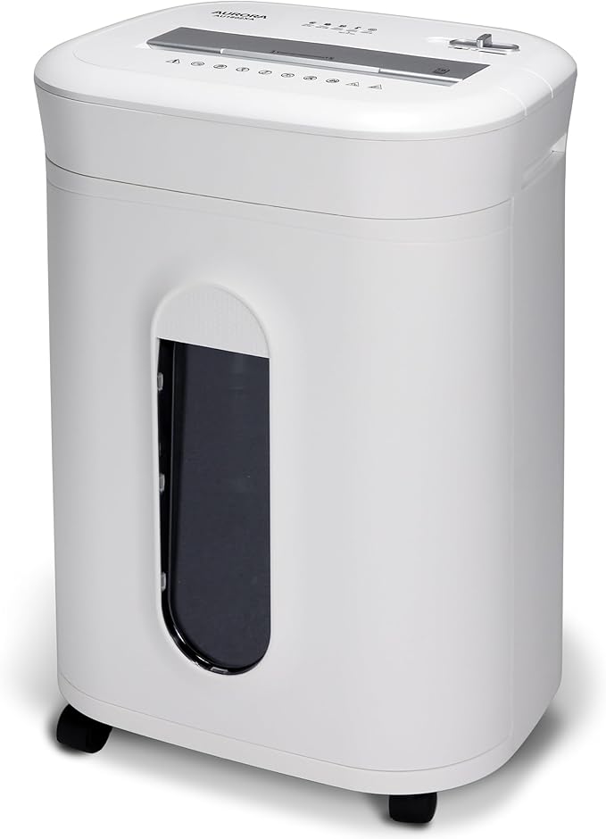 Aurora AU1802XA Anti-Jam 18-Sheet Crosscut Paper and CD/Credit Card Shredder/ 6-Gallon Pullout Basket / 60 Minutes Run Time