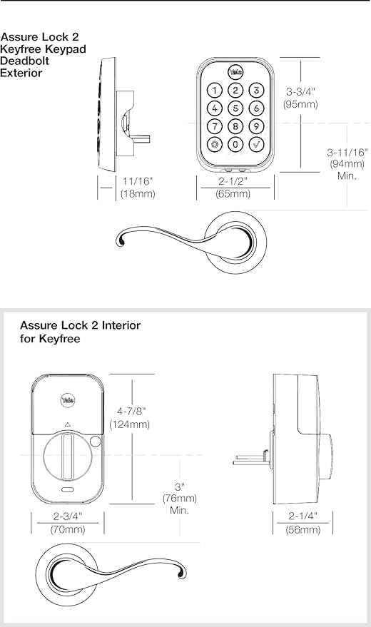 Yale Assure Lock 2, Black Suede Keyless Entry Door Lock Deadbolt with Electronic Keypad Touchscreen for Code Entry and Z-Wave Compatibility, YRD430-ZW2-BSP