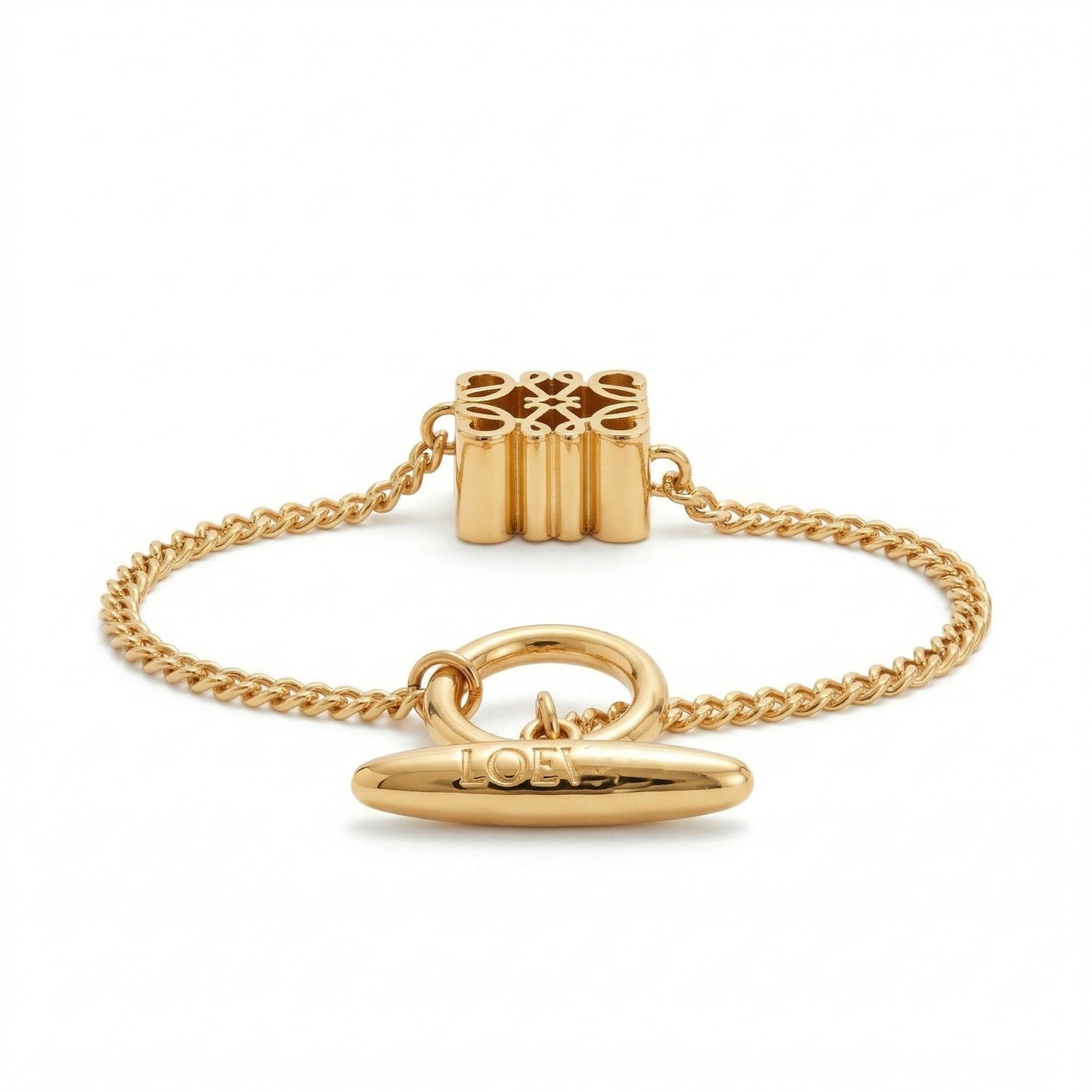 Beaucares 18K Gold Plated Bracelet For Women Geometric Openwork Chain Bangle Non Tarnish Hypoallergenic Birthday Gift Exquisite Jewelry