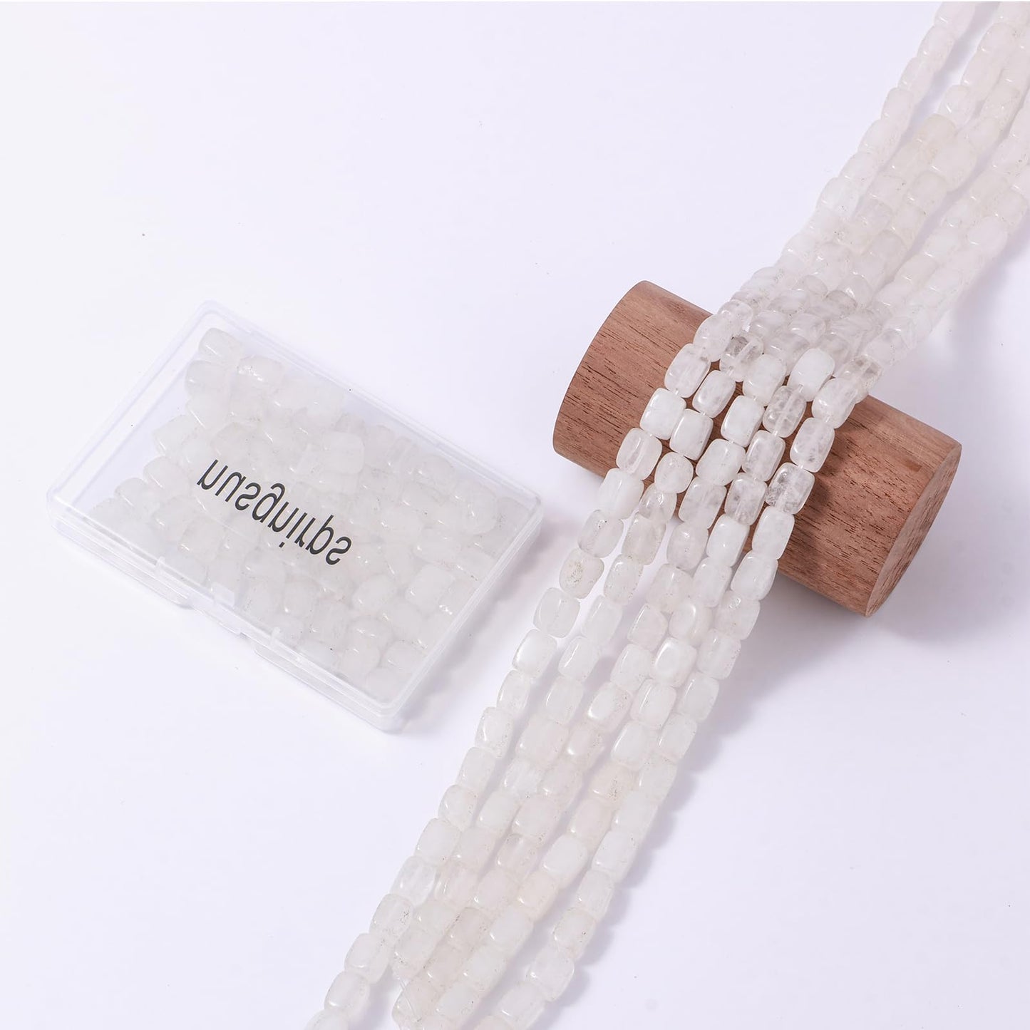 Natural Large White Crystal Cube Stone Beads 8x11mm 38cm/str Loose Semi Gemstone Stone Square Beads for Making Bracelets Necklace