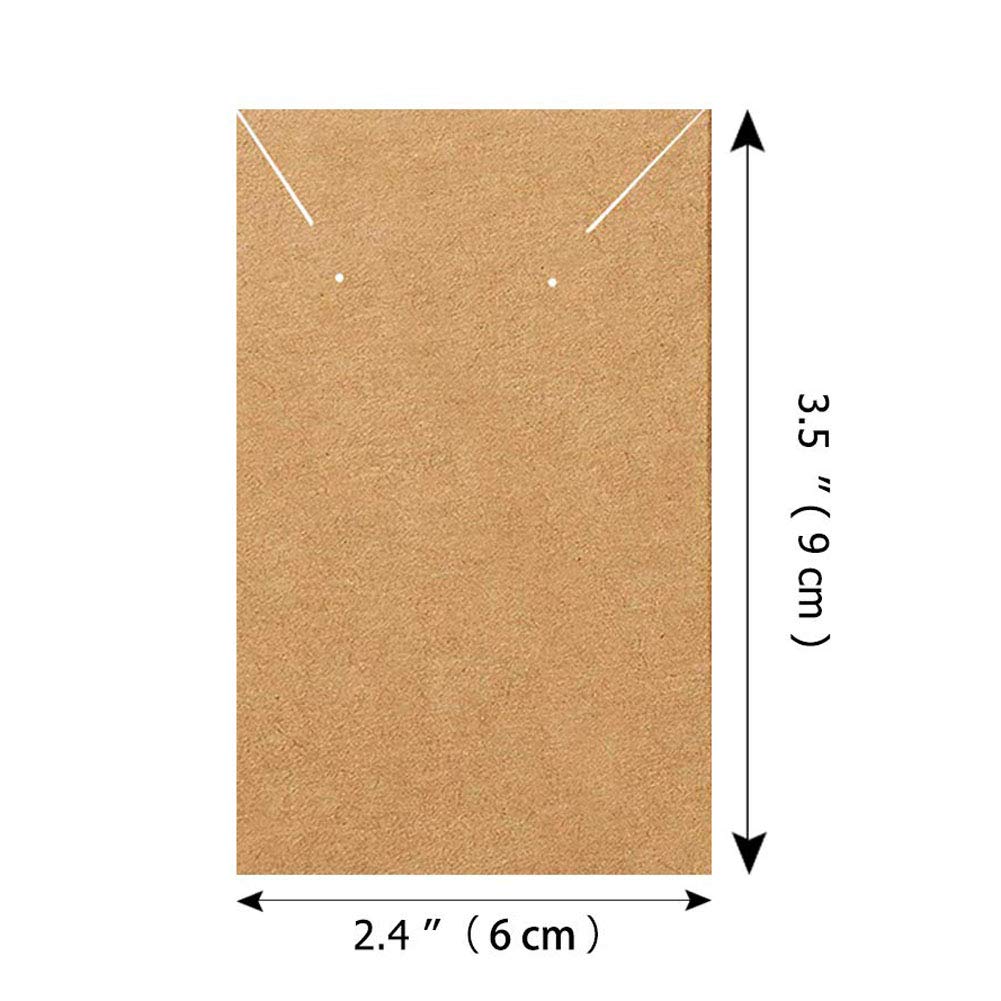 150 Pcs Blank Jewelry Display Cards Kraft Paper Necklace Earring Card Holder for Ear Studs, Earrings, Necklaces, 3.5 x 2.4 Inch