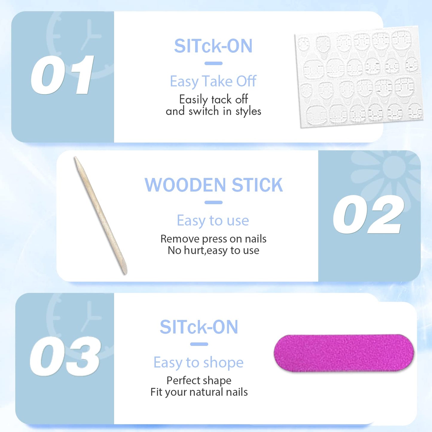 XCREANDO Yellow Press on Nails Short Square, 24PCS