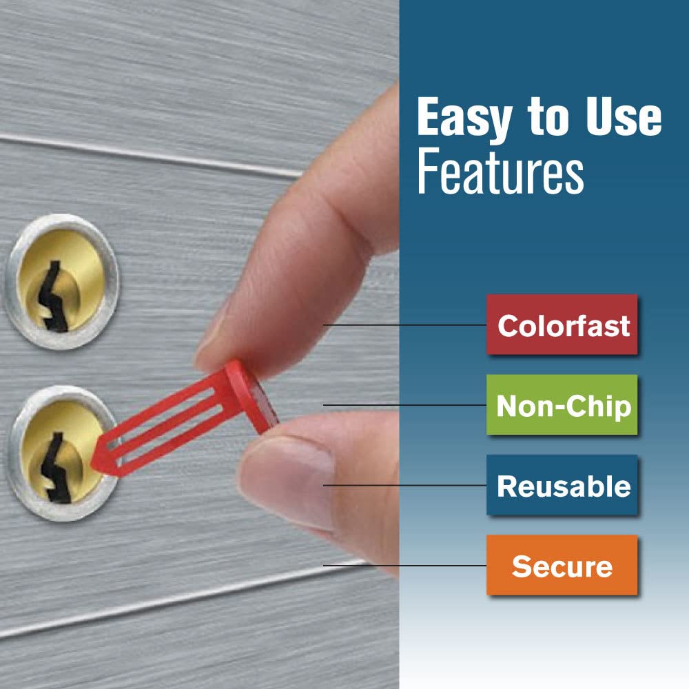 BankSupplies Keyhole Signals - Black Death Signal - Box of 25 - Non-Chip - Reusable & Long-Lasting - At-a-Glance Organization - Color Coded Plugs
