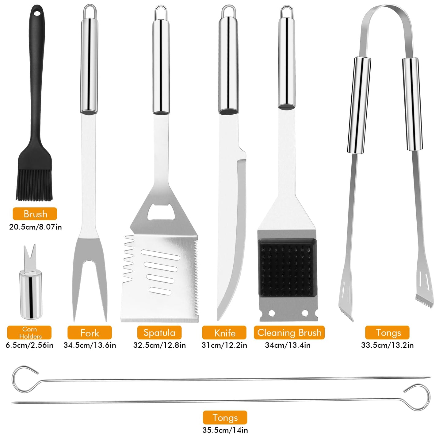 Grill Utensils Set,15 Pcs Stainless Steel BBQ Accessories Set, Portable Professional Grill Tool, Perfect Grill Kit Gift for Outdoor with Bag