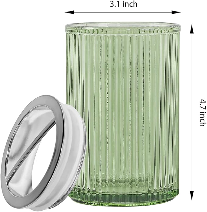 Green Toothbrush Holders for Bathrooms, 2pcs Glass Toothbrush Holder and 12oz Bathroom Tumbler Cup Set, Silver Tooth Brush and Toothpaste Organizer for Bathroom Vanity Countertop