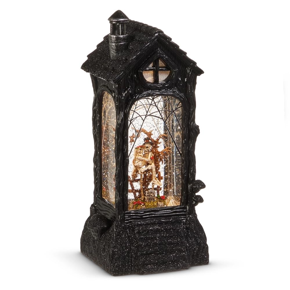 RAZ Imports Skeleton Bride and Groom Water Lantern, 11.5-Inch