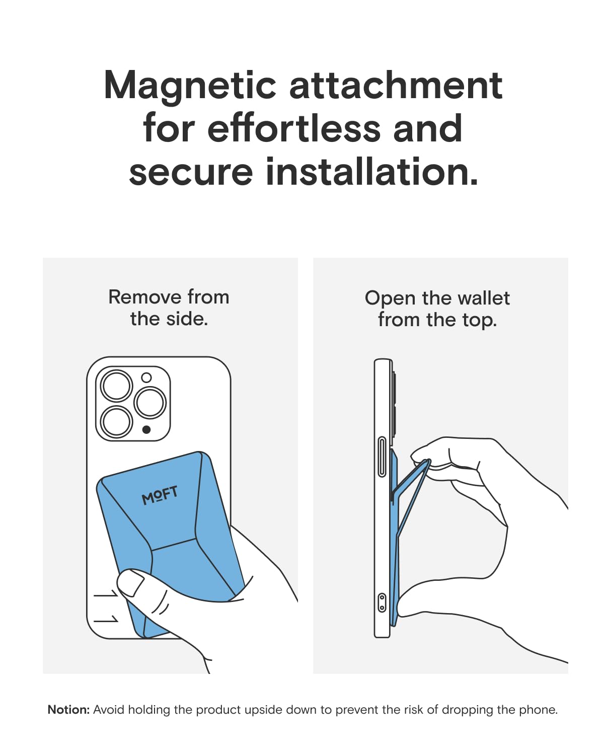 MOFT Magnetic Wallet Stand Compatible with iPhone 17/16/15/14/13/12 Series, Angle Adjustment & Magsafe Compatible MOVAS Phone Stand,Faded Jeans
