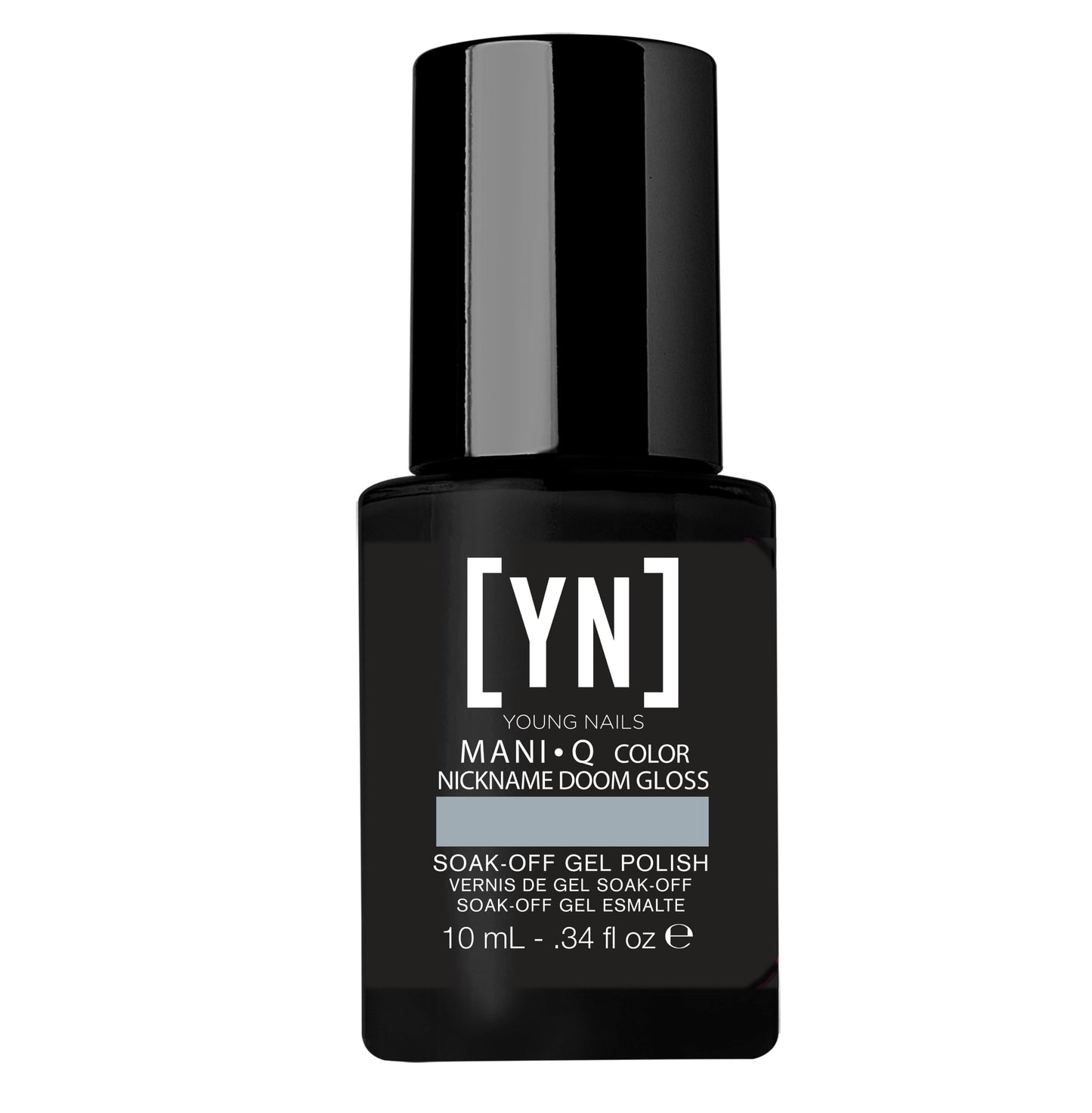 Young Nails Mani-Q Color Gel Polish - Soft Gel Nail Polish for Natural Nails, Nail Enhancements, Builder Gel, Fast Curing LED/UV Soak-Off Gel, Use w/Gel Base & Top Coat, 1/3 oz, Nickname Doom