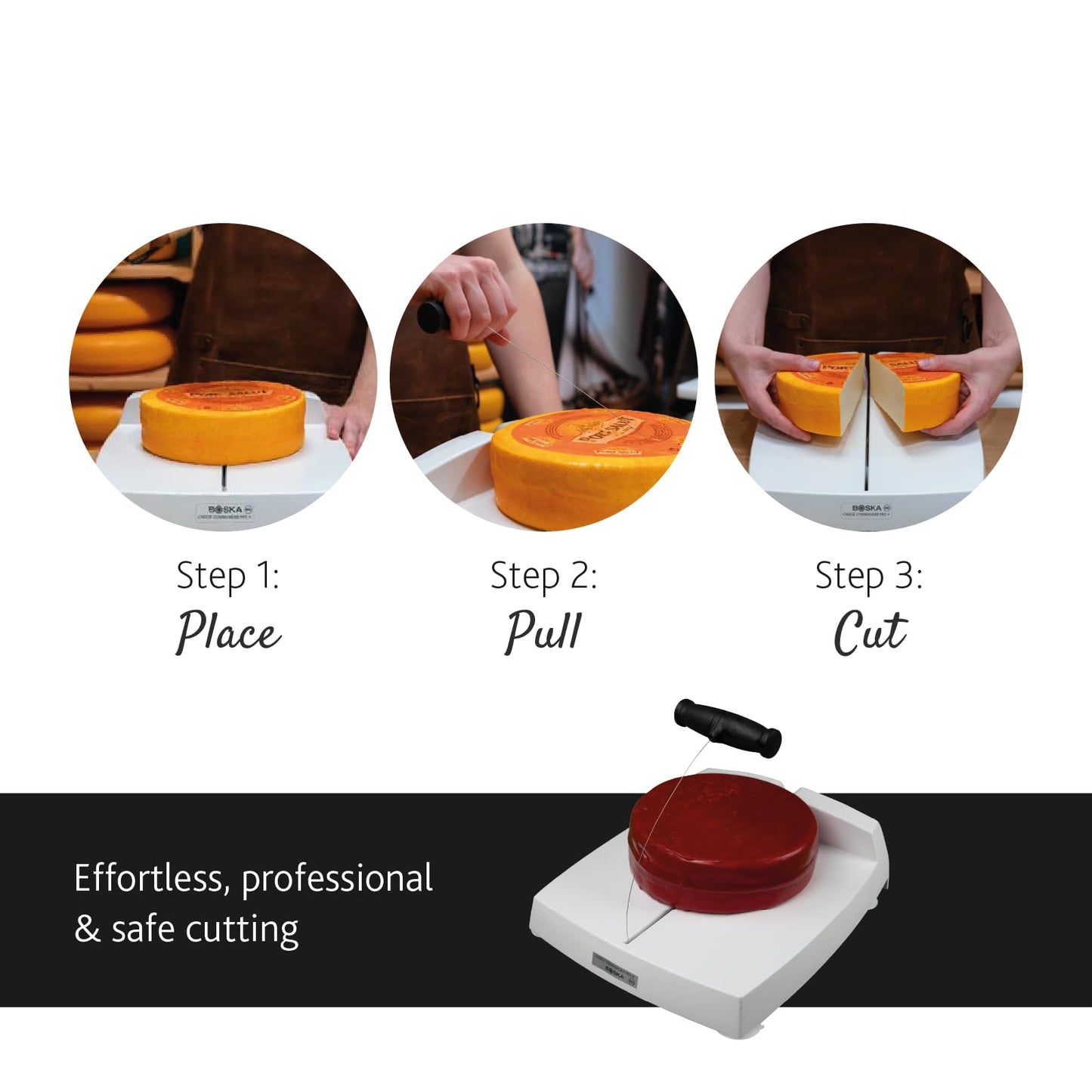 BOSKA Cheese Commander Pro Cheese Wire - The original 6 Set Cheese cutter wires for Easy Fast Cutting Hard or Semi Hard Blocks - Stainless Steel Kitchen Cooking Tool