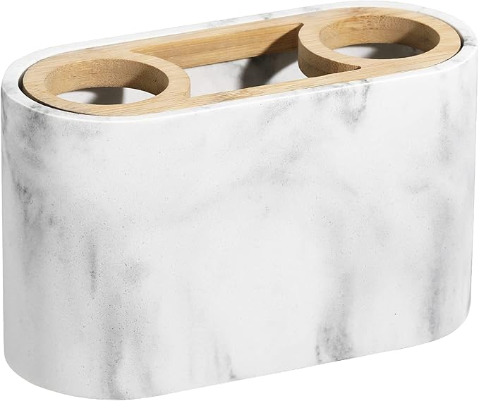 Shinowa Toothbrush Holder,Premium Toothbrush Organizer,Bathroom Storage Organizer for Electric Toothbrush, Toothpaste, Razor, Comb, Gravel White