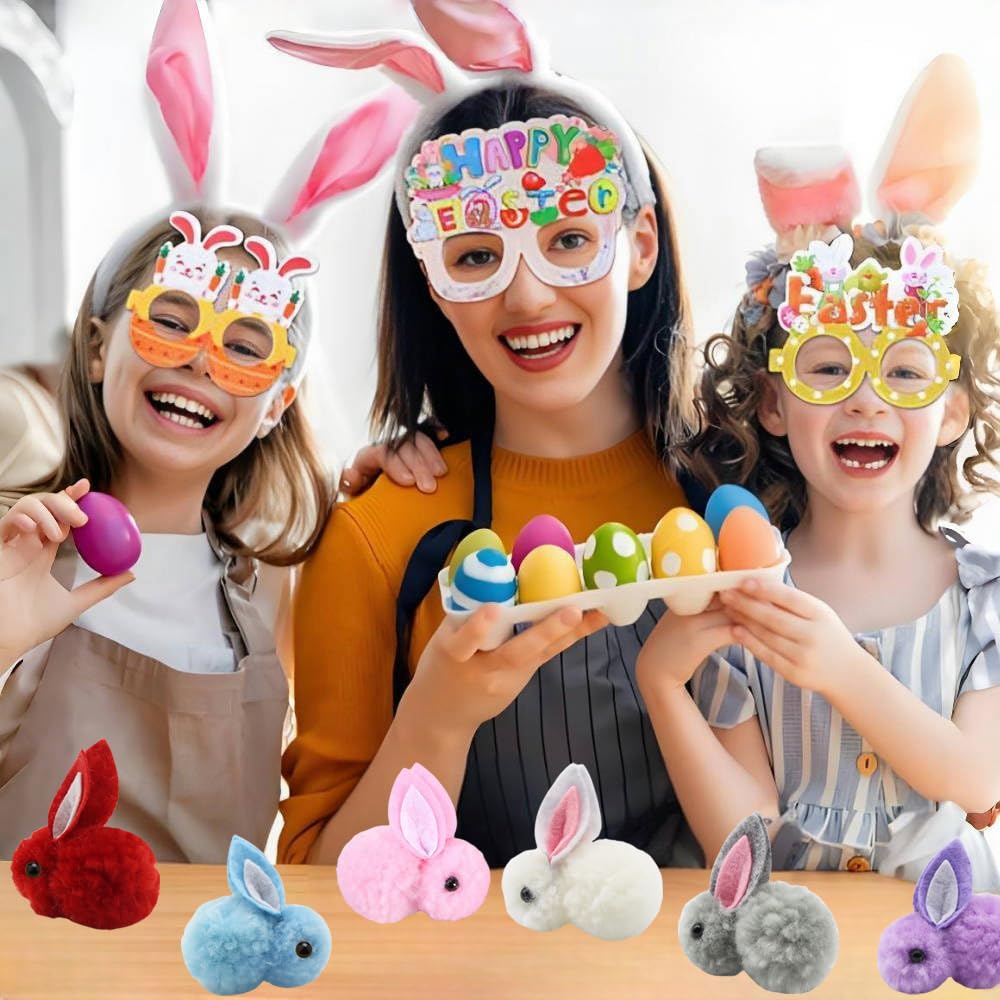 YGbridge 30 Pcs Mini Plush Easter Bunny Animals, Miniature Stuffed Rabbit, Soft Tiny Stuffed Animals Easter Bunnies Plush Rabbit for Easter Basket Stuffers, DIY Hair Clips (30)