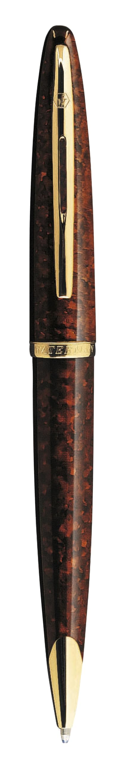 Waterman Carène Ballpoint Pen Marine Amber with 23k Gold Clip Medium Point with Blue Ink Cartridge Gift Box