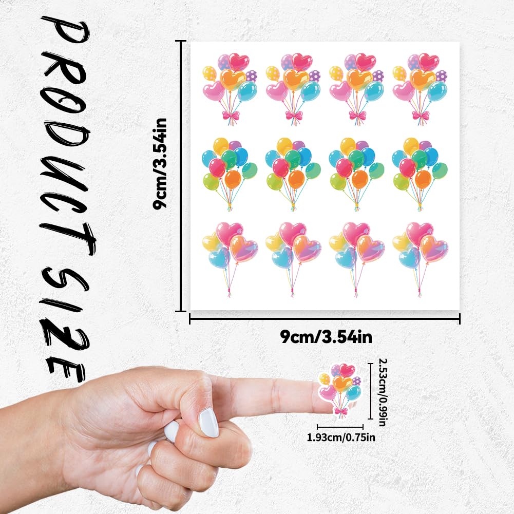 Hobbspring 240Pcs Balloon Stickers Self-Adhesive Paper Decorative Stickers Waterproof Love Balloons Planner Decals for Party Gift Scrapbook Calendar Journals Crafting Decor