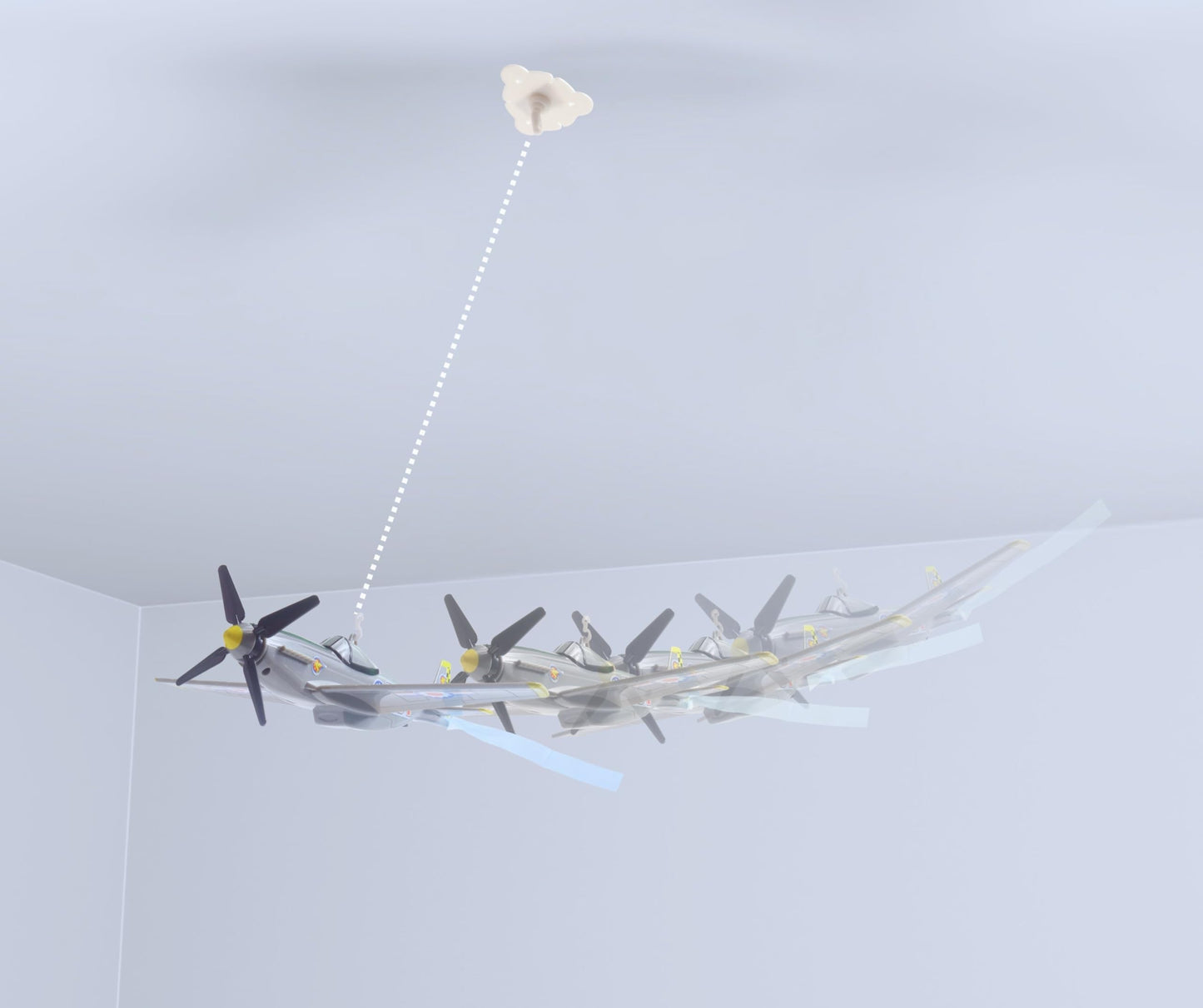 Daron Sky Fighter Flying Toy on a String , Grey
