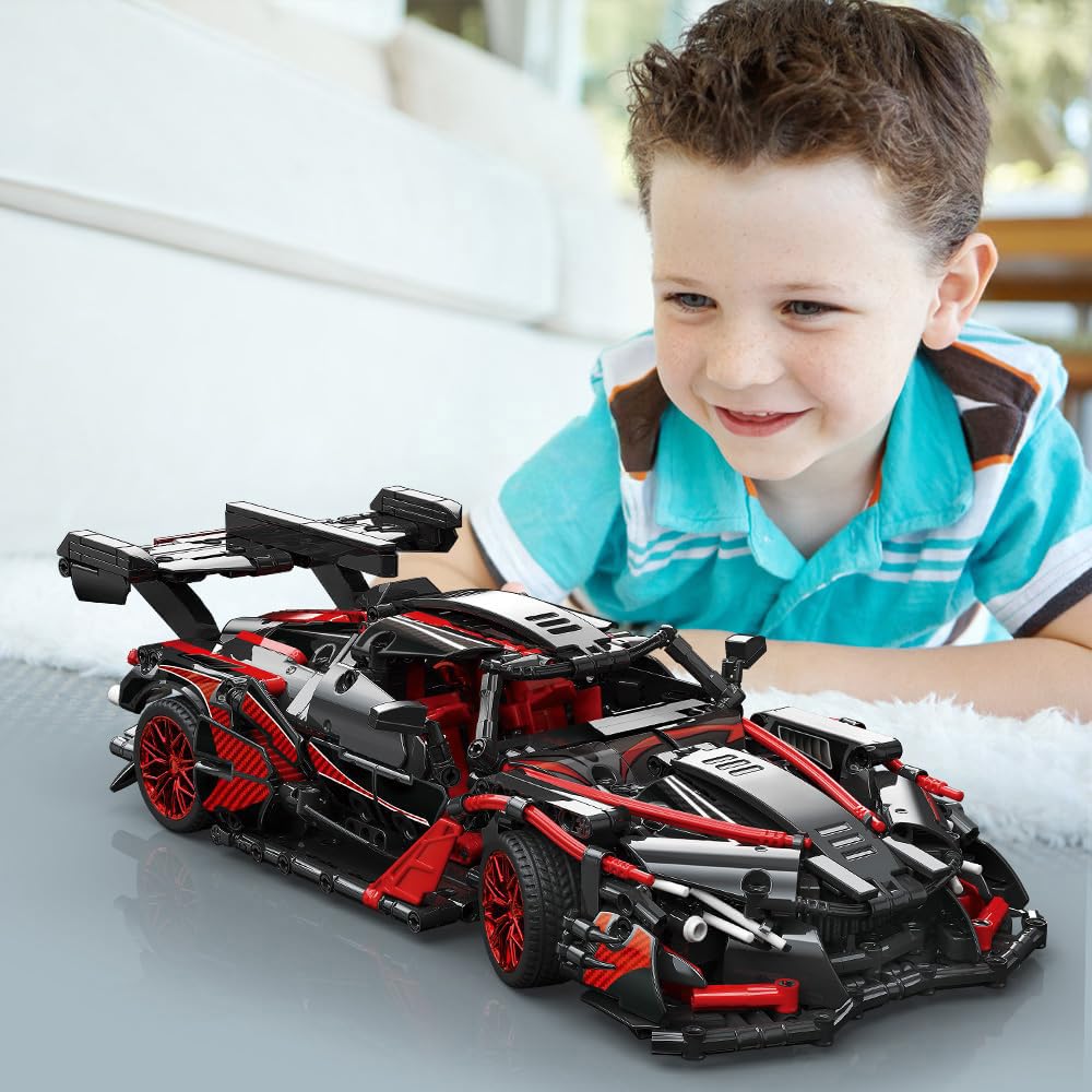 APAWR Adults Challenging Racing Car Building Blocks Kit,1:14 1391 Pieces Car Model Building Set DIY Toys for Boys Age 12 13 14 15 16