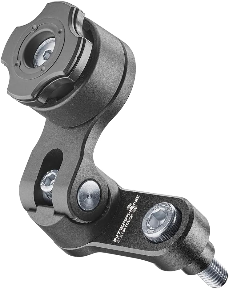 Interphone, Barclamp Mount, Attachment Bracket for The Riser of The Motorbike, Flexible and Practical, Multi-Adjustable and Compatible with Clutch Lever Collar Screws
