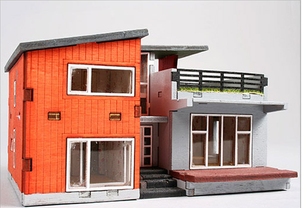 YOUNGMODELER DESKTOP Wooden Assembly Model Kits. (Modern House)