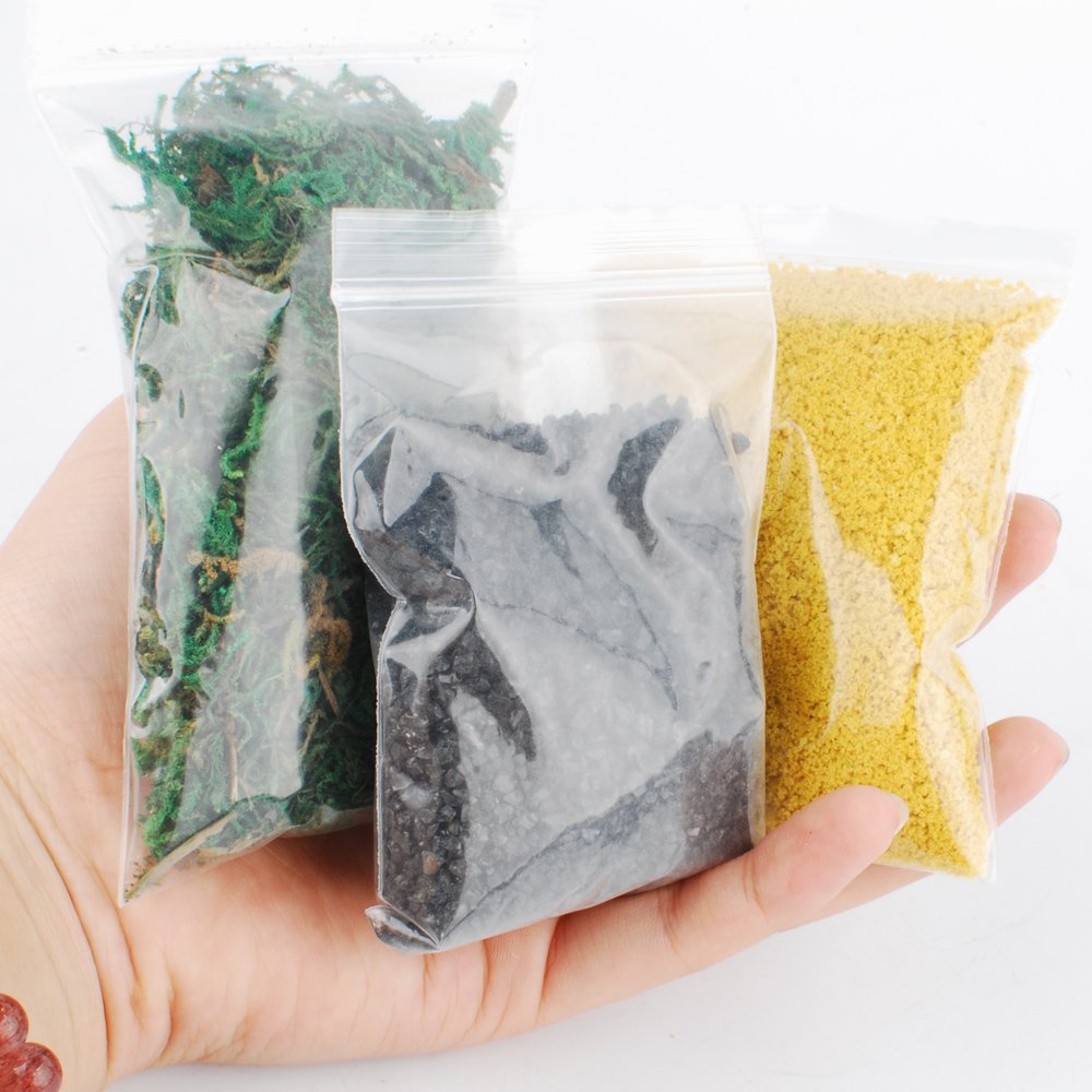 NWFashion 9 Bags Total 300Gram Scenery Basing Material Kit,Stone,Snow,Grass,Moss Stick,River,Desert
