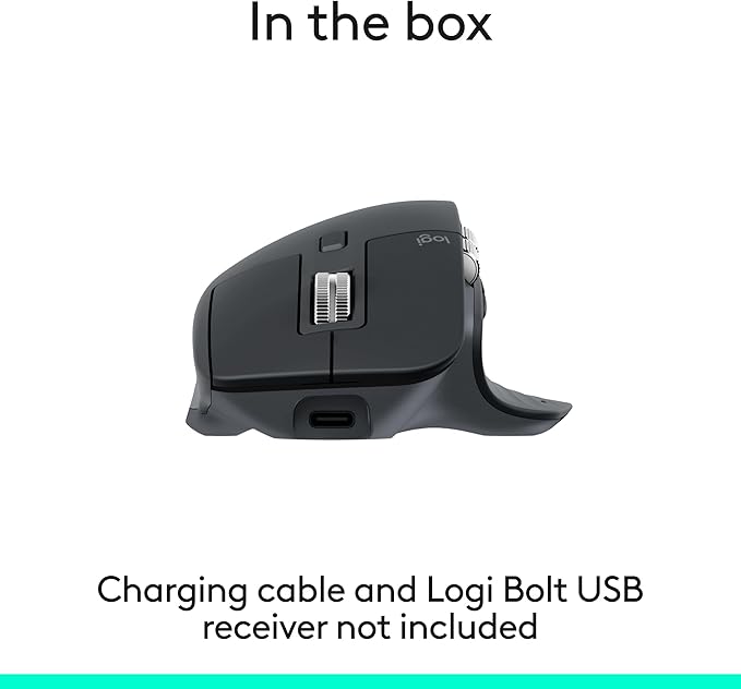 Logitech MX Master 3S Bluetooth Edition Wireless Mouse, No USB Receiver - Ultra-Fast Scrolling, Ergo, 8K DPI, Track on Glass, Quiet Clicks, Works with Apple Mac, Windows PC, Linux, Chrome - Graphite