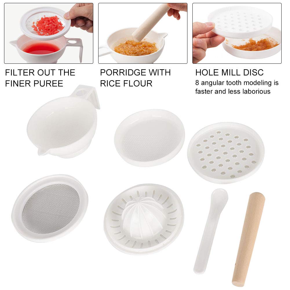 Infant Food Supplement Grinder - Manual Grinding Bowl for Baby Puree - Portable Multi-Function Cooking Machine for Homemade Kids Food