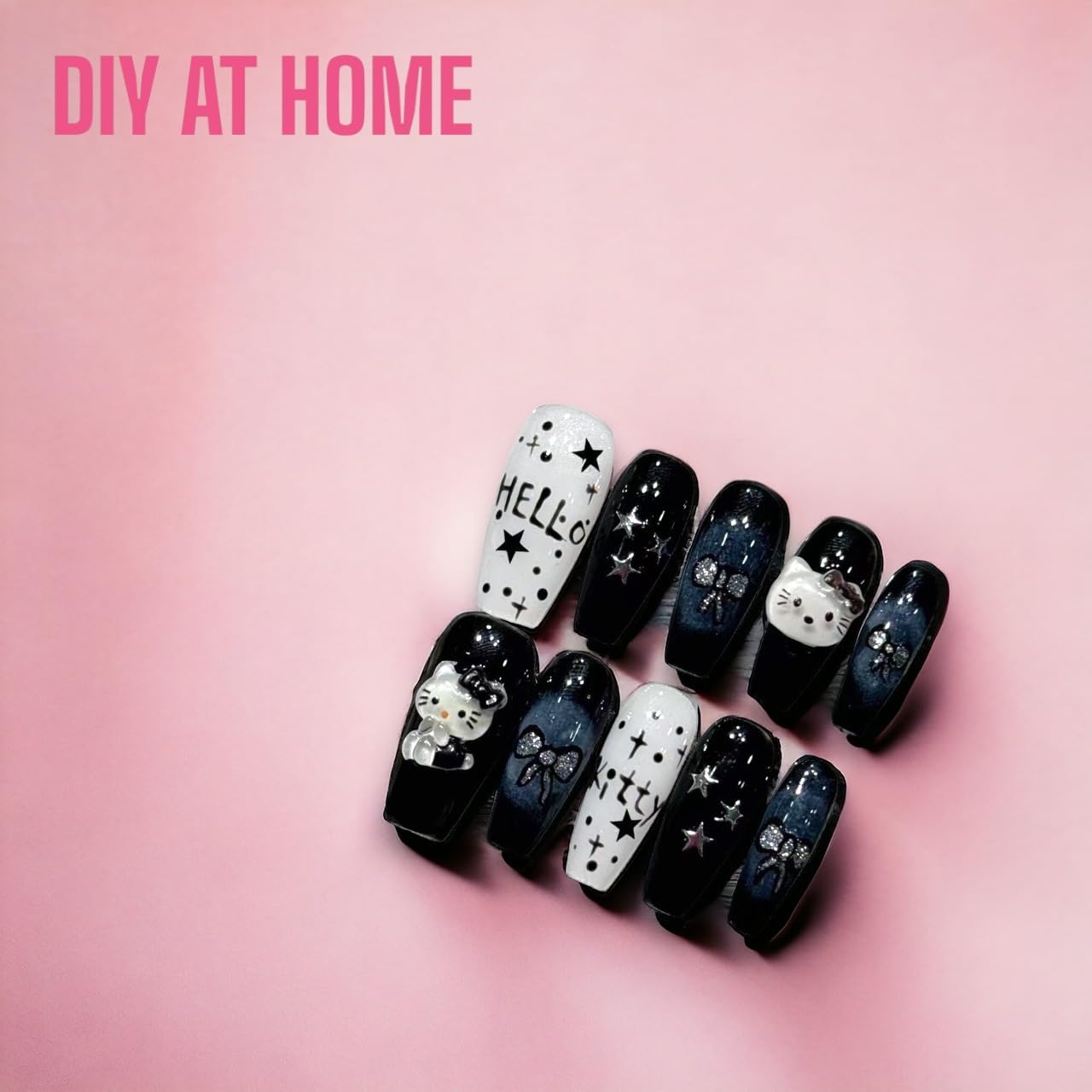 Anime Press on Nails Kawaii Press on Nails Kuromi Press on Nails pochacco Press on Nails Anime 3D Nail Decal Anime Press on Nails Nana (BLKKIT)