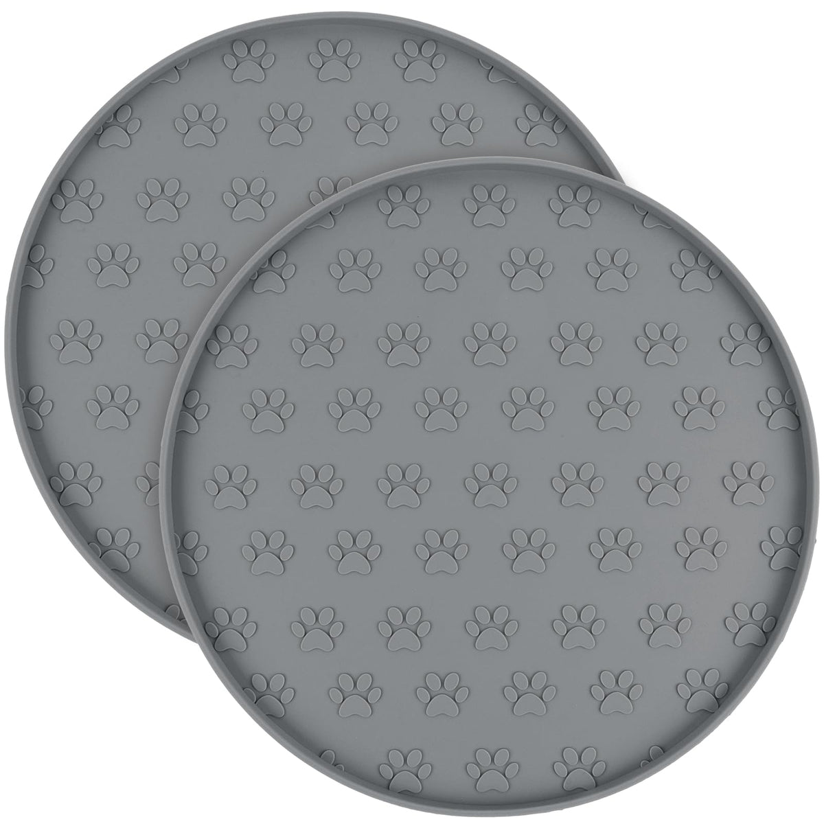 SUNLAND Silicone Pet Food Mat Dog Cat Feeding Bowl Mats Grey