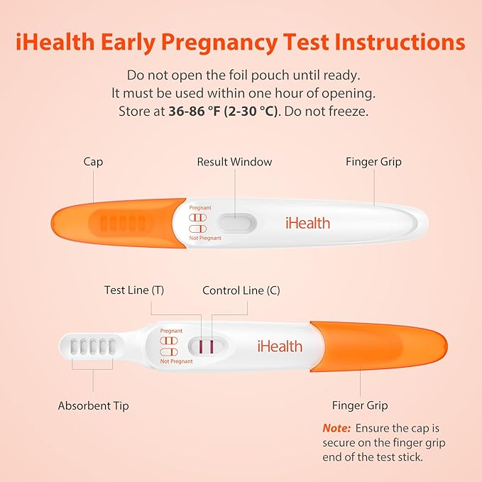 iHealth Early Detection Pregnancy Test, 3-Pack 99% Accurate Home HCG Test Kit, Results 6 Days Sooner with High-Sensitivity 10mIU/mL, Easy Dip & Read Clear Results