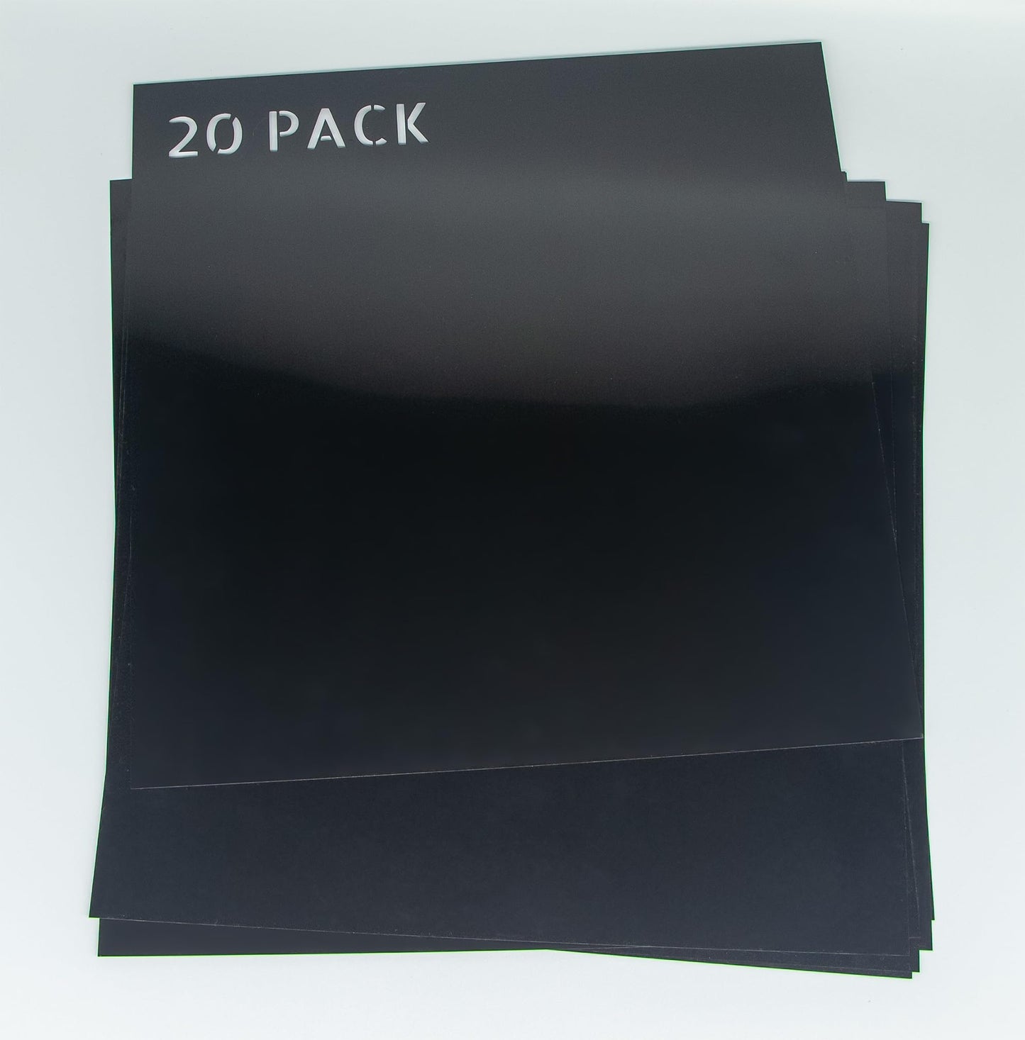 20Pack 7.5mil Opaque Black Plastic Sheets, 12X12 Inch Stencil Paper for Cricut, Laser Cutting, Template Plastic for Quilting, Blank Black Stencil Sheets,Sign Makers,Food Grade PET Stencil Material