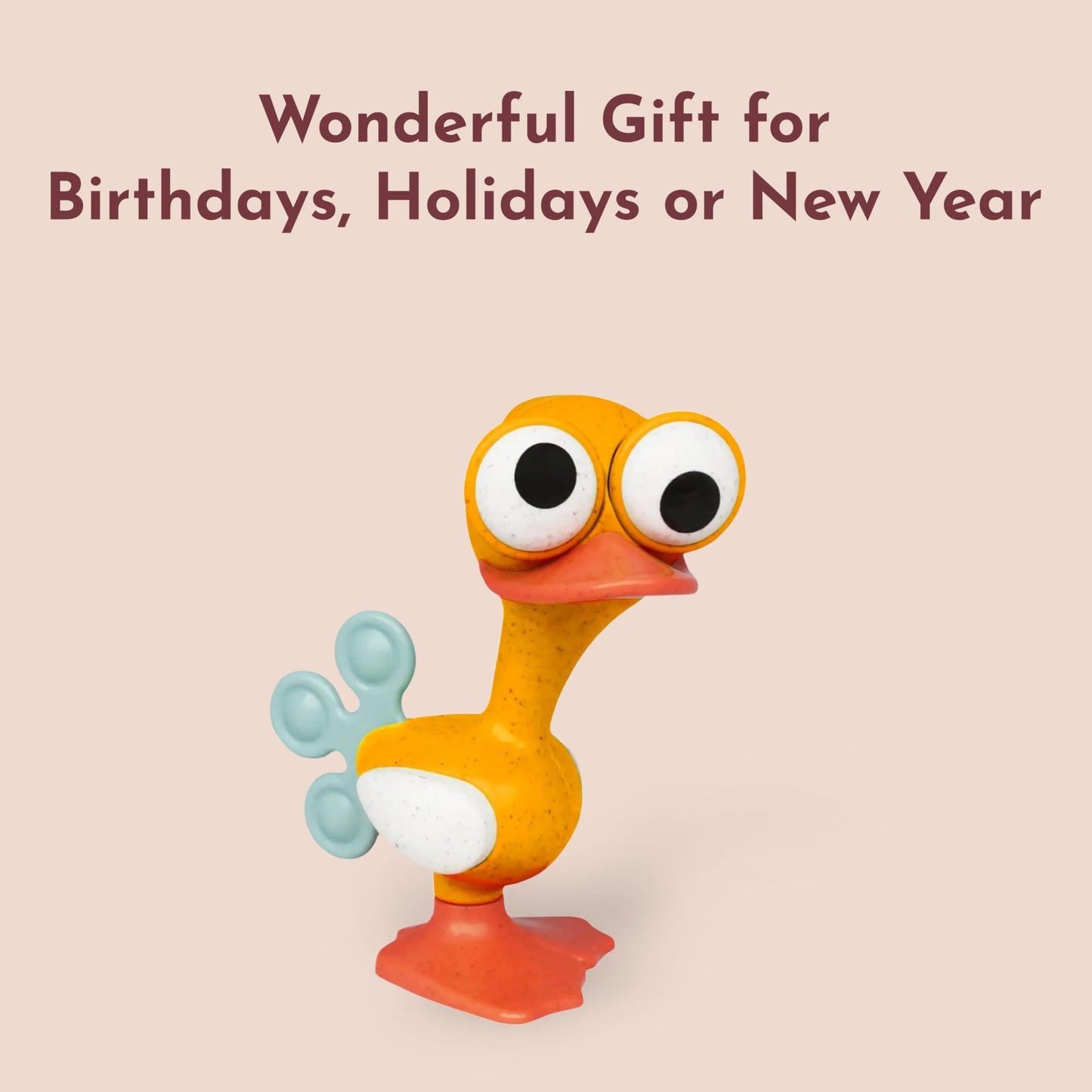 Tolo Crazy Eyed Bird | Interactive Toy for Babies 3+ Months | Movable Eyes, Clicking Head & Feet, Rattling Body, Squeaking Wings | Teething Relief & Developmental Play