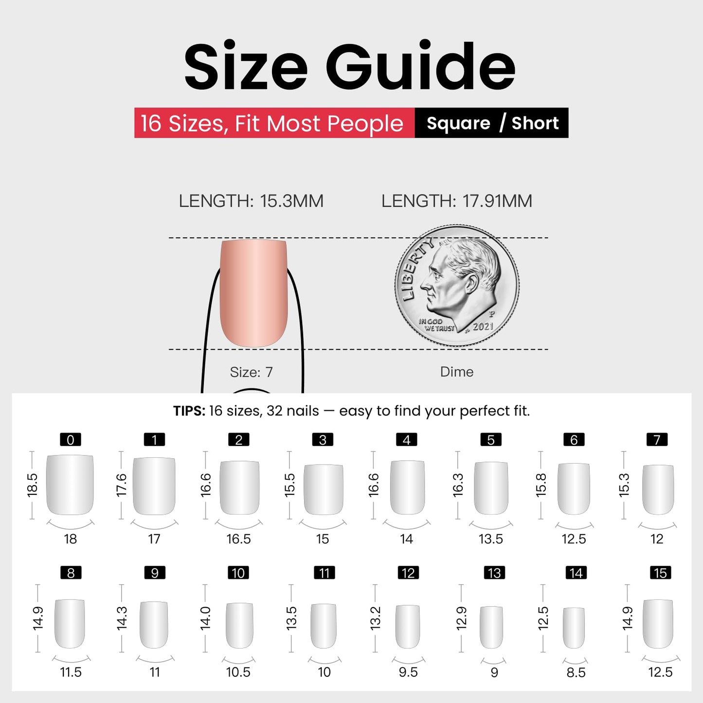 CurvLife Soft Gel Square Press-On Nails Short, Reusable Fake Nails with Glue & Adhesive Tabs, 30PCS Salon-Quality Stick-On Nails for At-Home Manicure (Coral Charm)