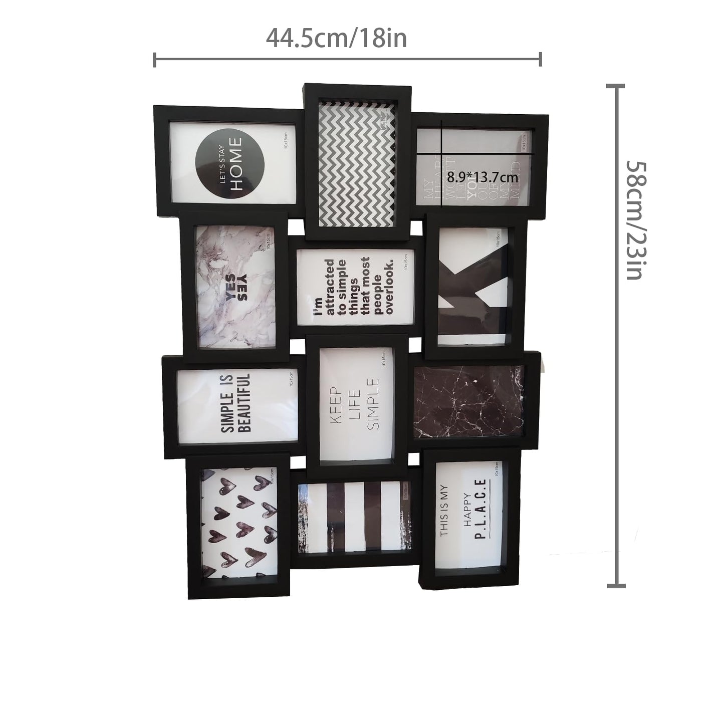 IELEPHONIX Picture Frames 4 * 6'' 12 opening Multi Family Photo for Gallery Decor wall Hanging Display horizontal vertical dual-use random (2)