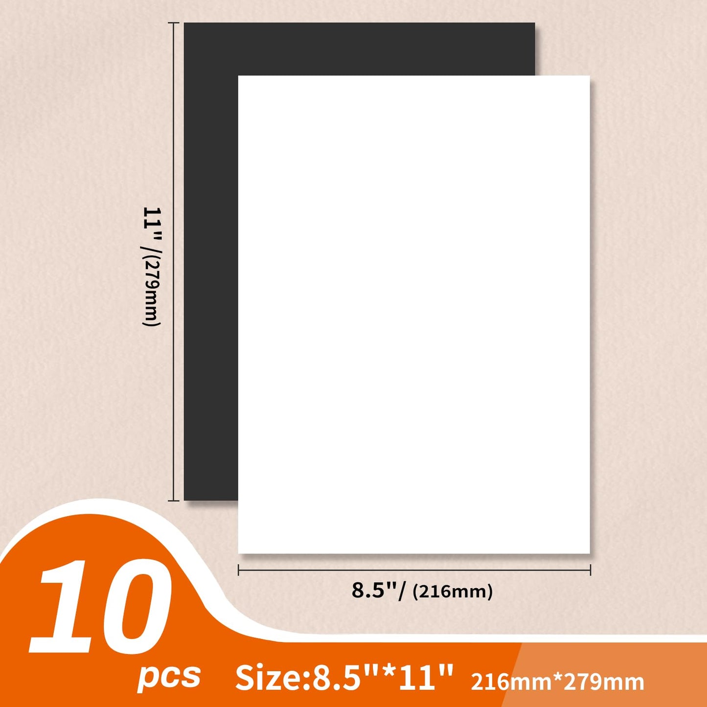 UnicornMAG Magnetic Sheets 8.5" x 11" 10 Pack - Flexible Magnet Sheets with Adhesive Backing for DIY Crafts and Photo Magnets,Suitable for School Classroom Boards, Refrigerator and Shelf Labels