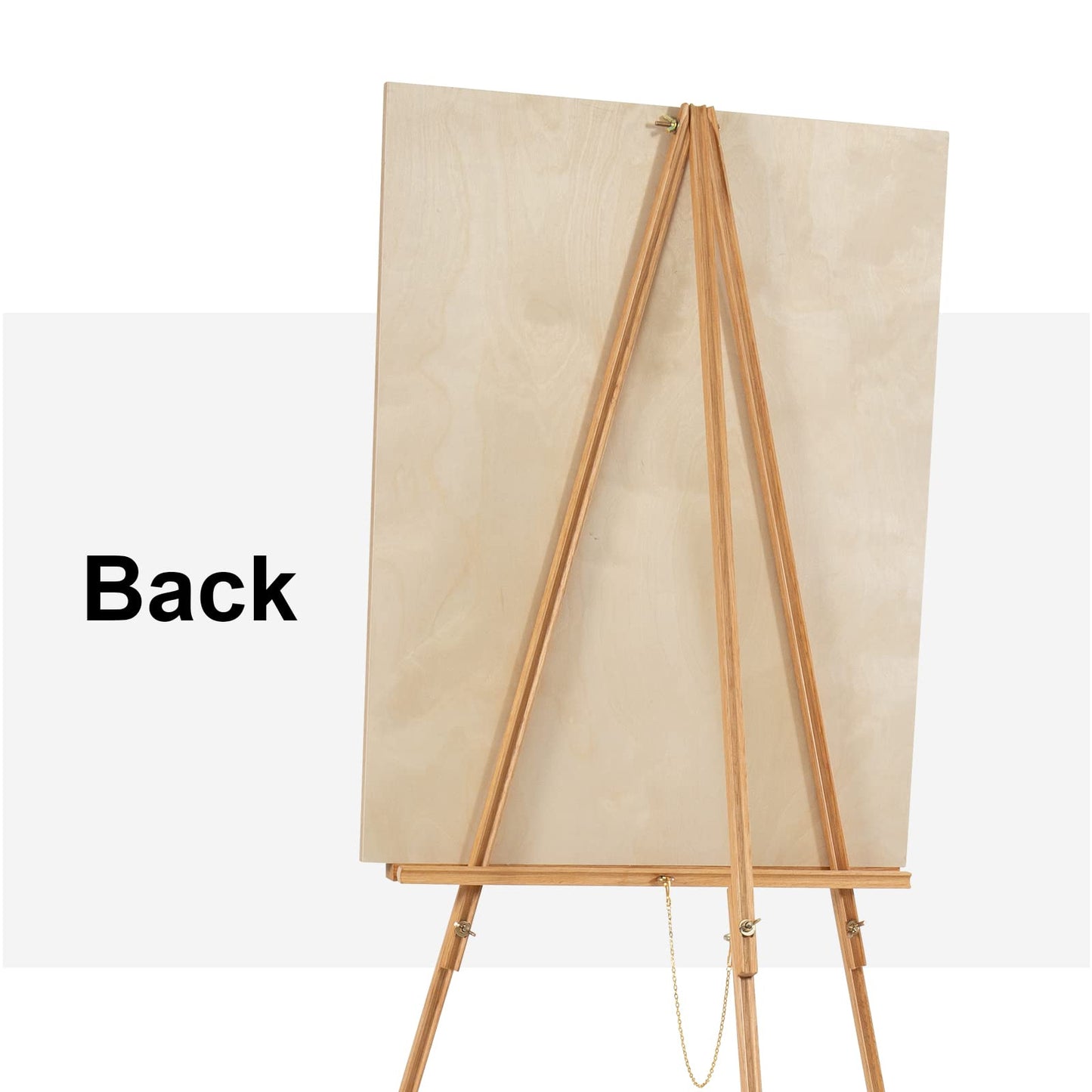 Falling in Art 65" A-Frame Tripod Easel Stand, Wooden Display Easel with Adjustable Canvas Holder, Floor Easel for Wedding Signs, Posters, Paintings, Artwork(Natural)