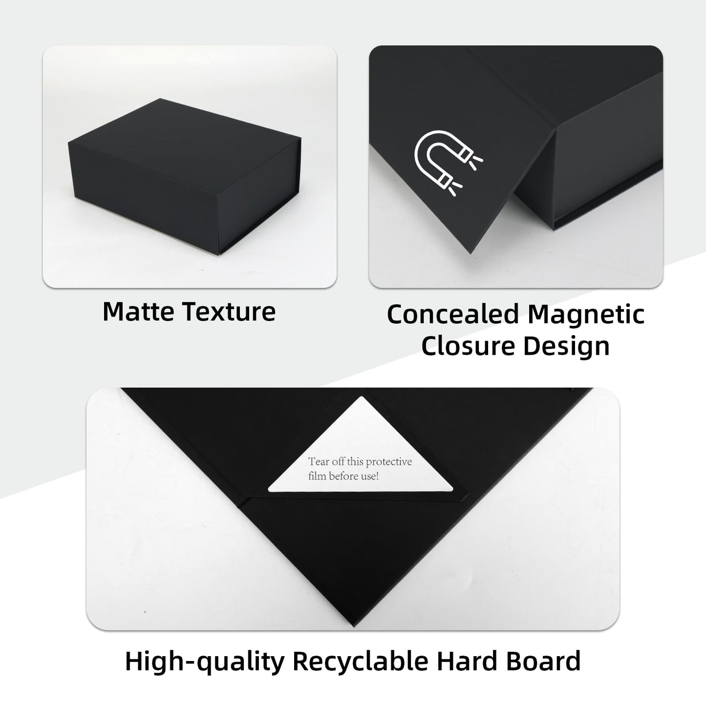 Edenseelake 12x9x4 Inch Black Gift Boxes with Magnetic Closure Lids for Presents, Wedding, Valentine’s Day, Father’s Day, Birthday