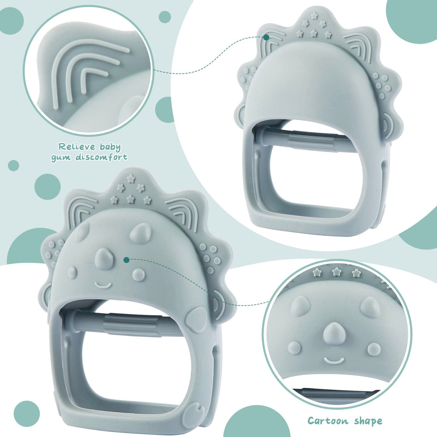 Baby Teething Toys, Teething Toys, Teethers for Babies 3-6 Months, Baby Chew Toys, BPA Free Teether Mitten with Soft Texture for Sensory Exploration and Itching Teething Relief