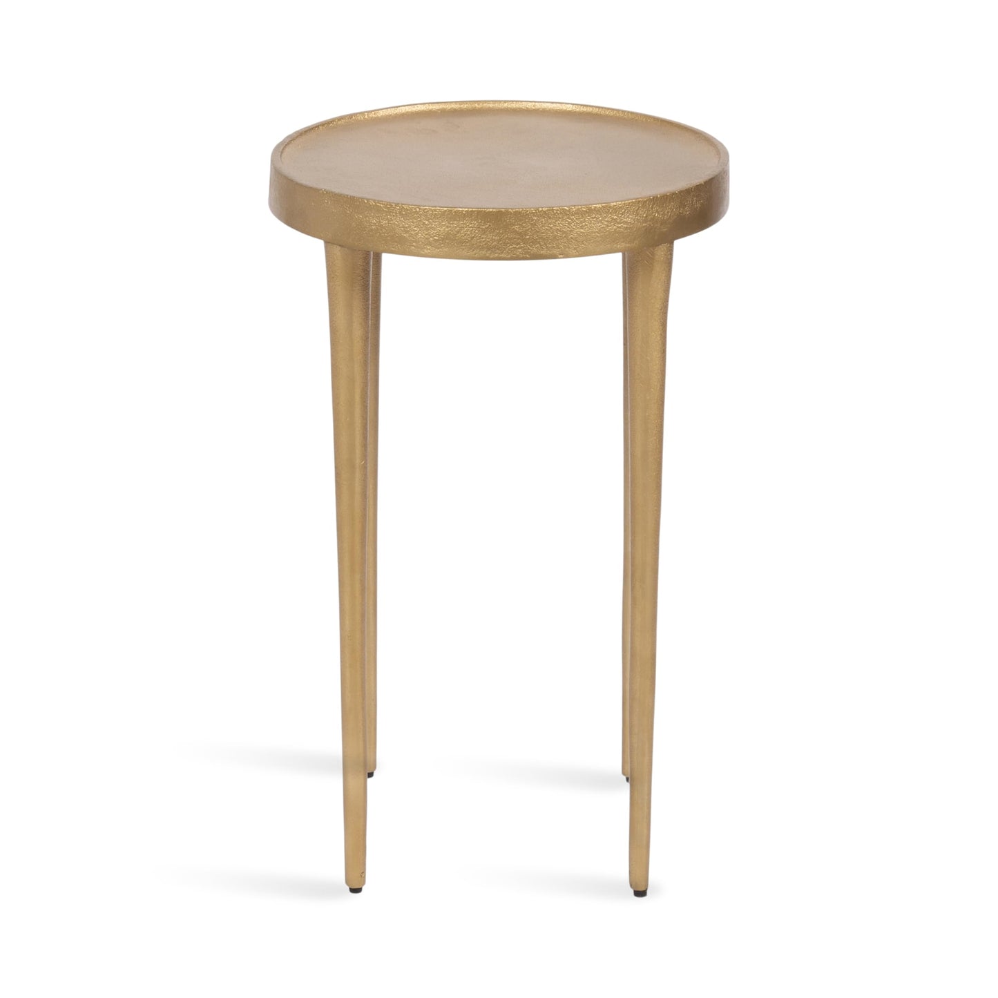 Kate and Laurel Rava Modern Metal Round Side Table, 14 x 14 x 22, Gold, Cast Aluminum Accent Table for Use as Indoor Plant Stand or Living Room Decor Piece