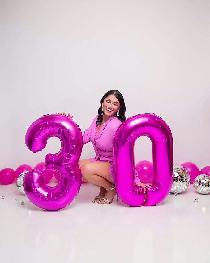 Rosy Purple 6 Balloon, Number Balloons 40 Inch, 6th Balloons for Birthday Decorations, Rosy Purple Party Supplies 6 Birthday Balloon, Number 6 Balloon
